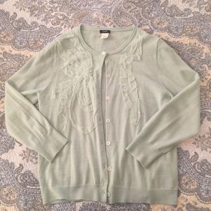 Merino Wool button up cardigan sweater J Crew Lg